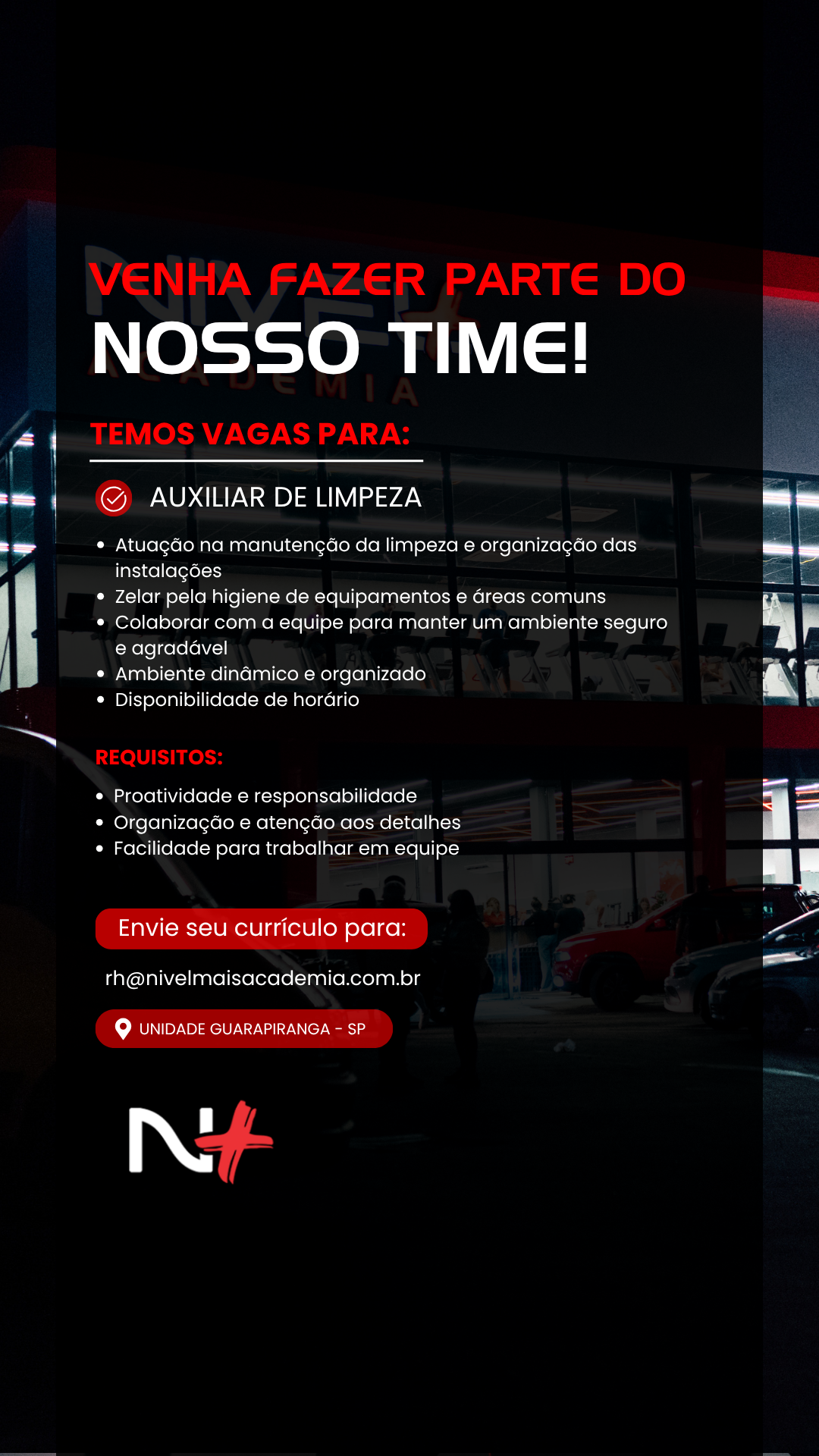 GUARAPIRANGA - AUXILIAR DE LIMPEZA
