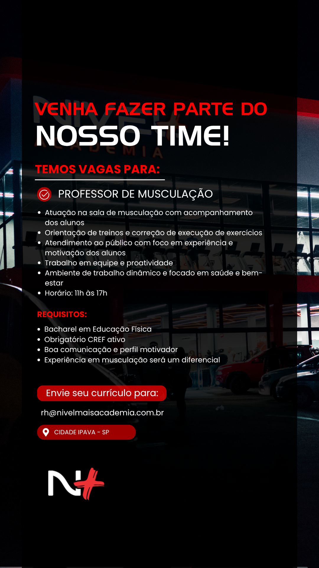 IPAVA - PROFESSOR DE MUSCULAÇÃO