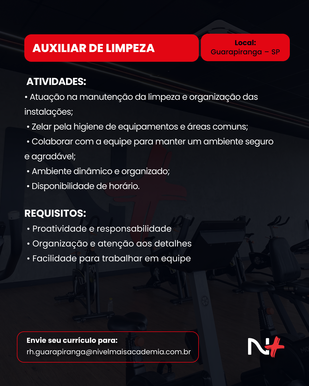 vaga GUARAPIRANGA Consultor de vendas e Auxiliar de limpeza 1.4 (feed)